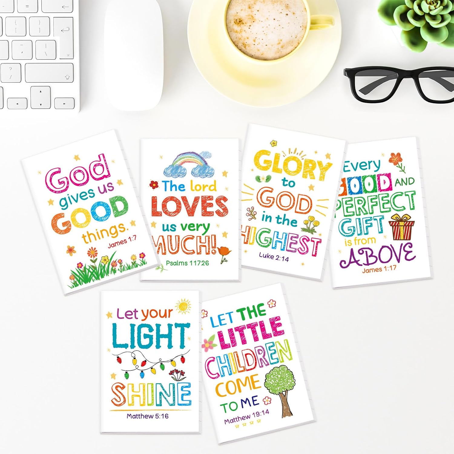 Fancy Land Christian Notepads for Kids Bible Verse Notepad Religious Party Favors Inspirational Journals Note Pad for Sunday School Classroom Office Supplies 12 Pcs - Image 4