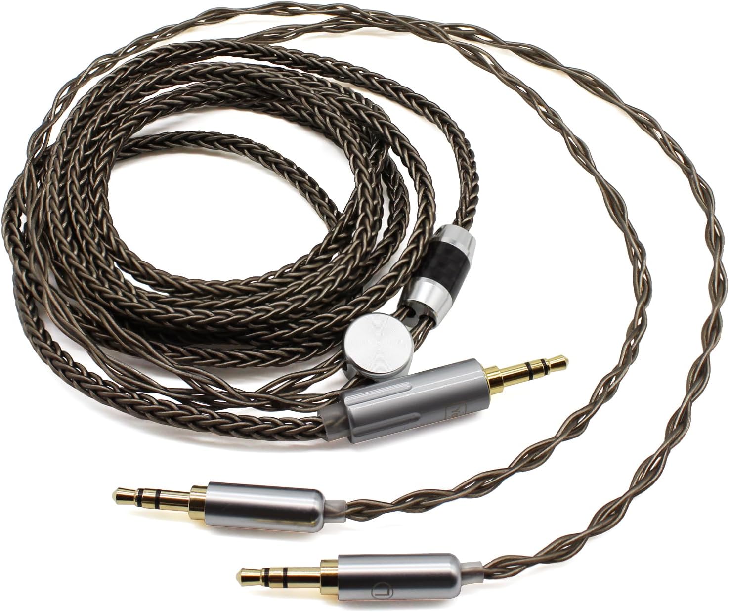 Youkamoo 8 Core Braided Silver Plated Replacement Cable Compatible for Hifiman HE4XX, HE-400i Headphones, 3.5mm to Dual 3.5mm Male 1.8m 6ft