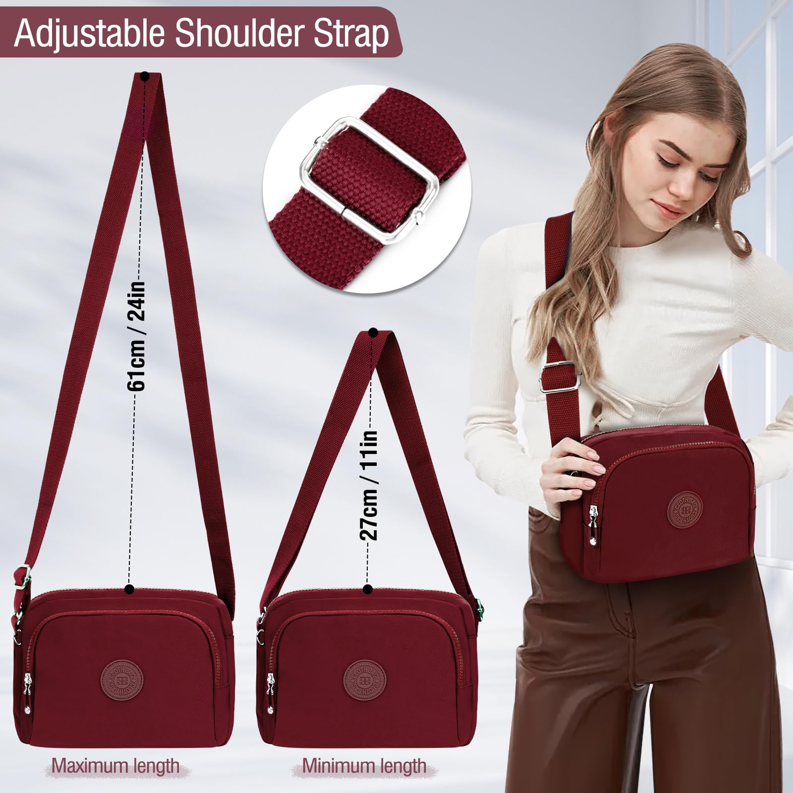 Faneam Borsa a Tracolla Donna Casual Borse Spalla Borsetta Tracolla Ragazze Moda Borsa Tracolla con 3 Scomparti Crossbody Bag Spallacci Regolabili Borsa a Tracolla per Sport Viaggio Shopping