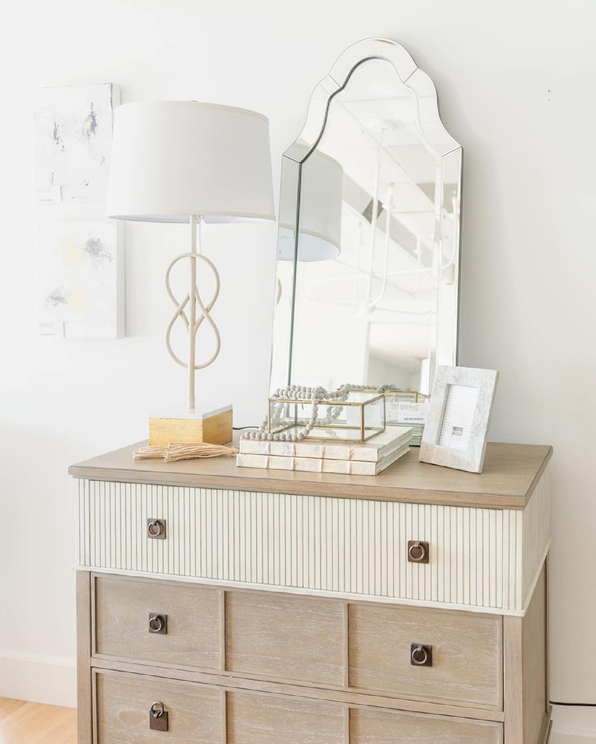 Gorgeous Large Frameless Arch Venetian Style Beveled Wall Mirror