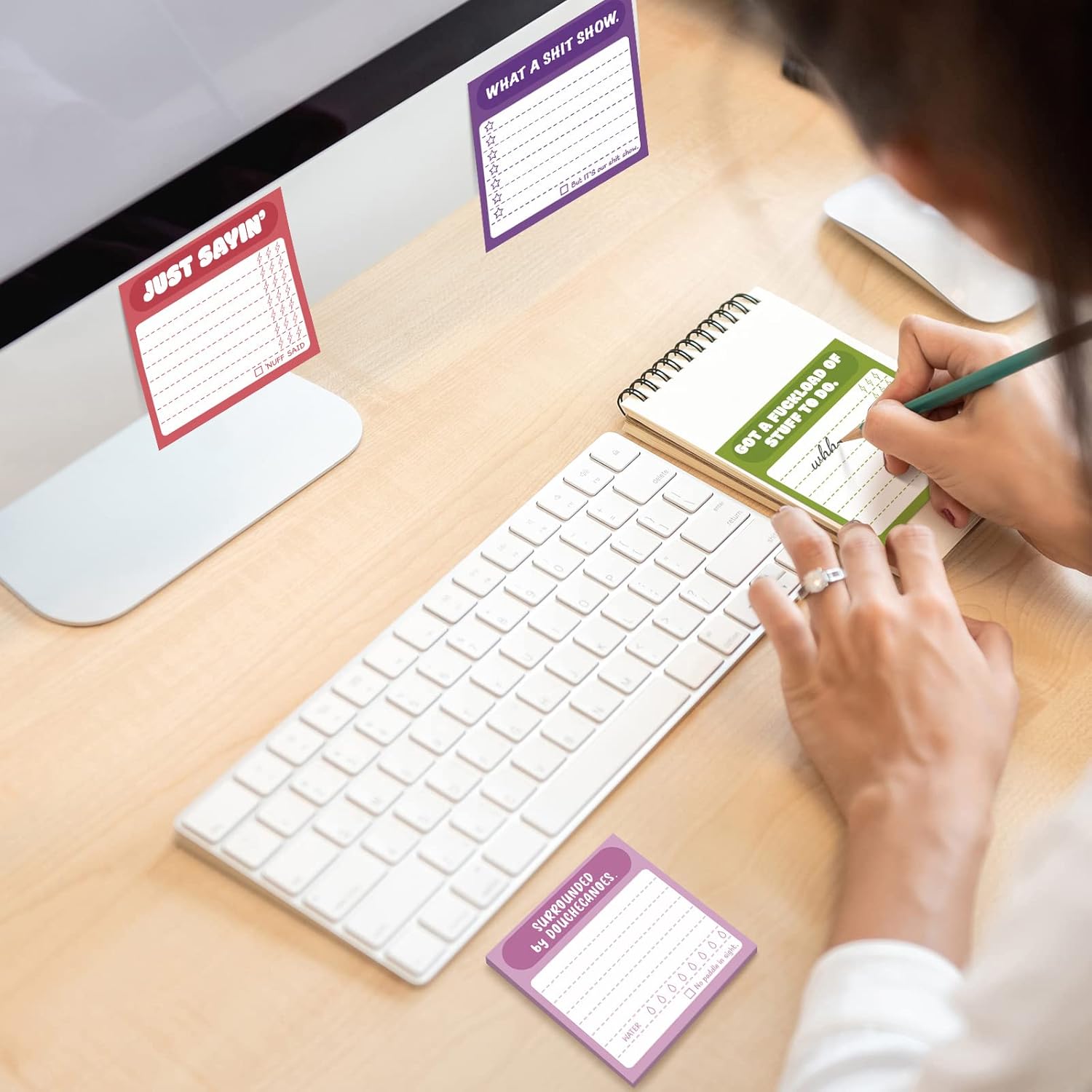 12 Pcs Funny Sticky Notes with Fun Messages 3 x 3 Inch Funny Work Notepads for Coworkers Self Stick Mini Notepads Small to Do List for Adults Office Supplies Set, 50 Sheet Each - Image 5