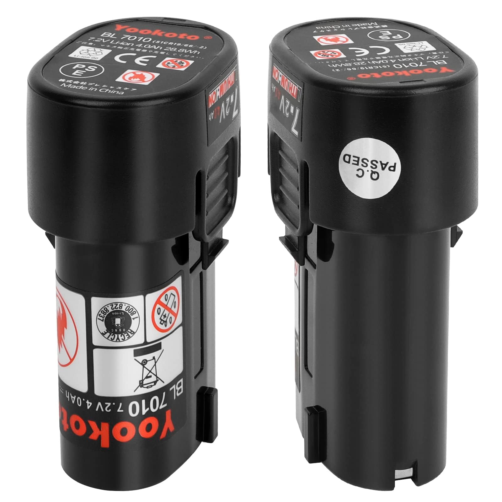 JAUKIST 7.2V BL7010 4000mAh リチウムイオン バッテリー 2個