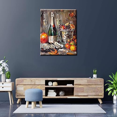 Miniatura 40 de Pintura de frutas por números para adultos, pintura al óleo digital de uva, sandía, naranja, melocotón, ciruela, lienzo, pintura acrílica, divertida