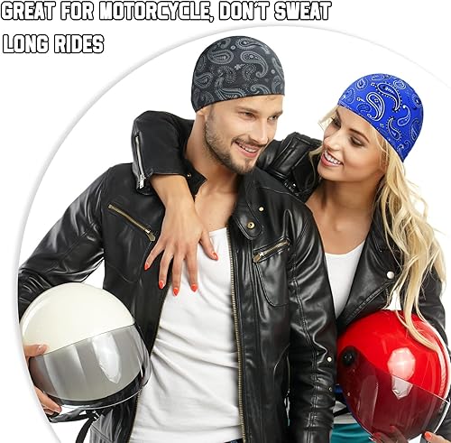 Miniatura 2 de Tarpop 10 piezas, gorras de calavera para hombres, forro de casco de soldadura refrescante, gorro de ciclismo, gorro de calavera absorbente, gorro