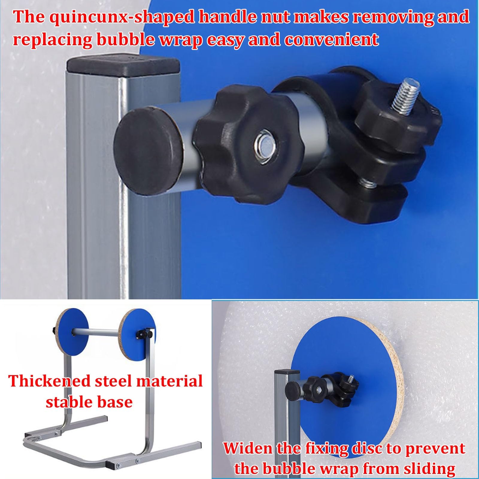 Dispenser per rotolo di pluriball, supporto da tavolo per pluriball, dispenser manuale di pellicola in schiuma per imballaggio, trasloco, spedizione, protezione, fabbrica(60cm/23.6in)