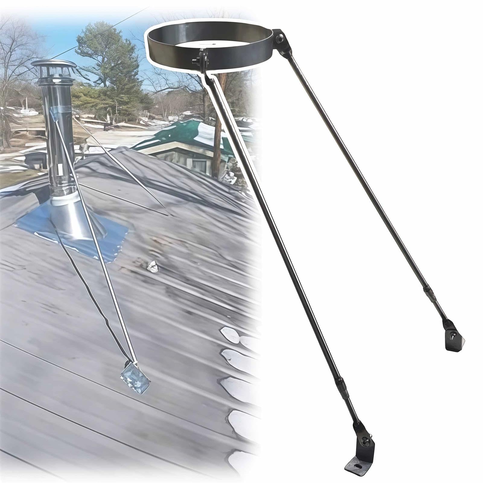 Support de tuyau de cheminée pour sécuriser votre poêle à bois face aux tempêtes