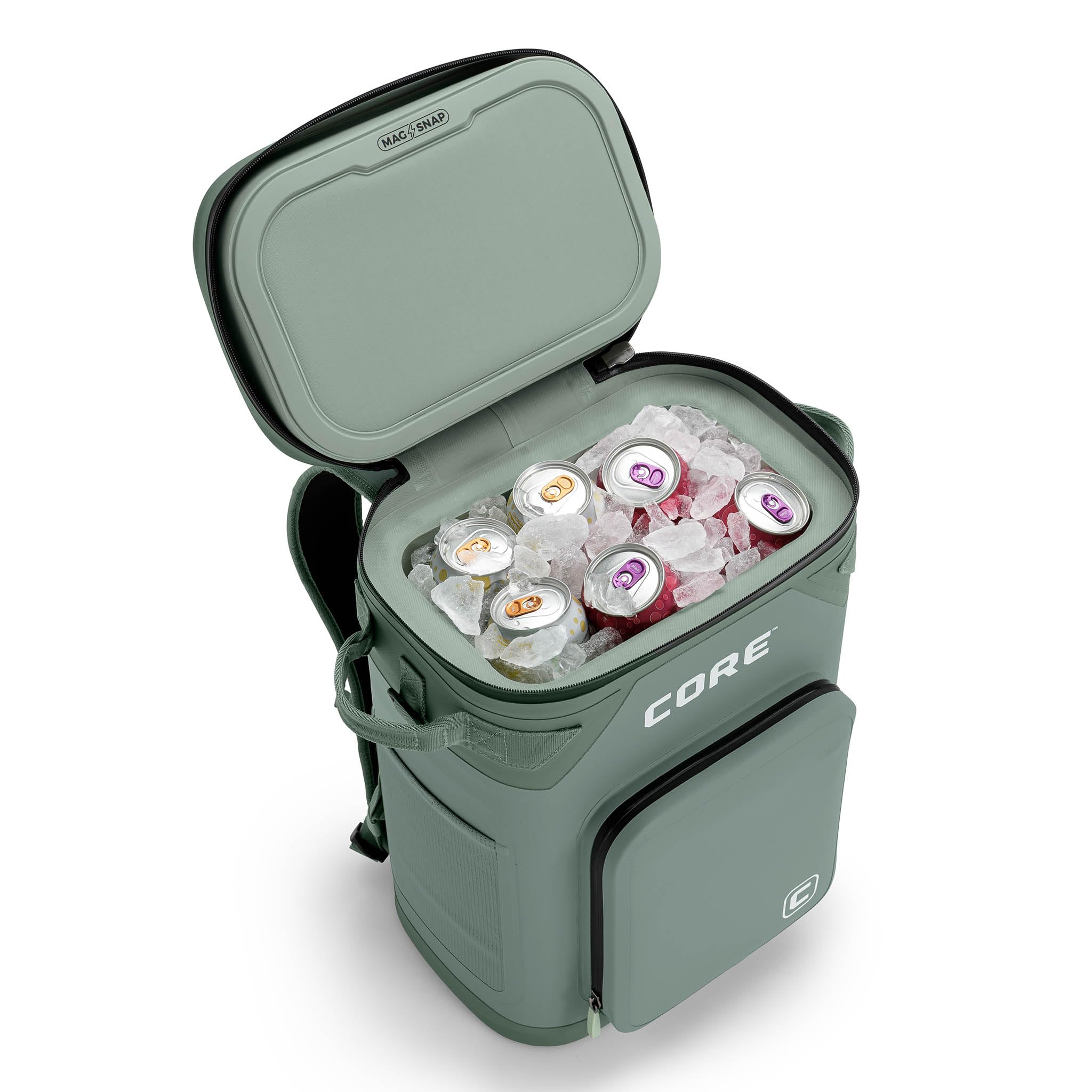 CORE Magnetic Leak Proof Soft Cooler with Waterproof Zipper | Insulated Bag Portable Ice Chest Box | Best Soft Cooler for Food & Beverages for