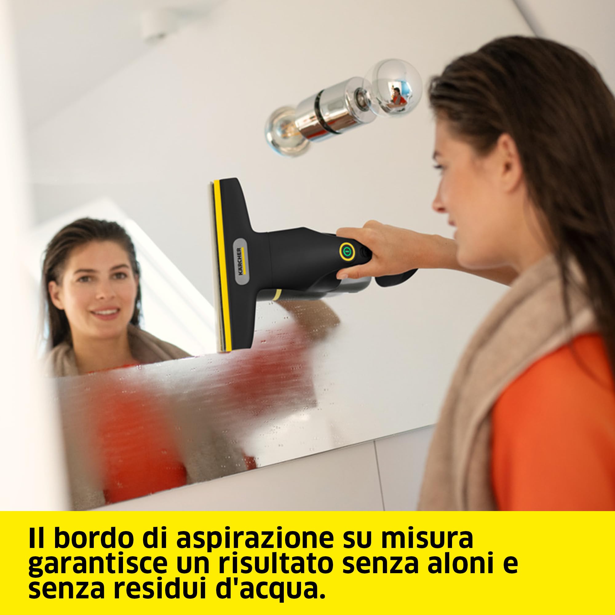 KÄRCHER lavavetri a batteria WV 1 Compact Care Extra+ Black, autonomia: 25 min, serbatoio dell'acqua sporca: 100 ml, peso: 0,5 kg, flacone spray e panno in microfibra, detergente per vetri (500 ml)