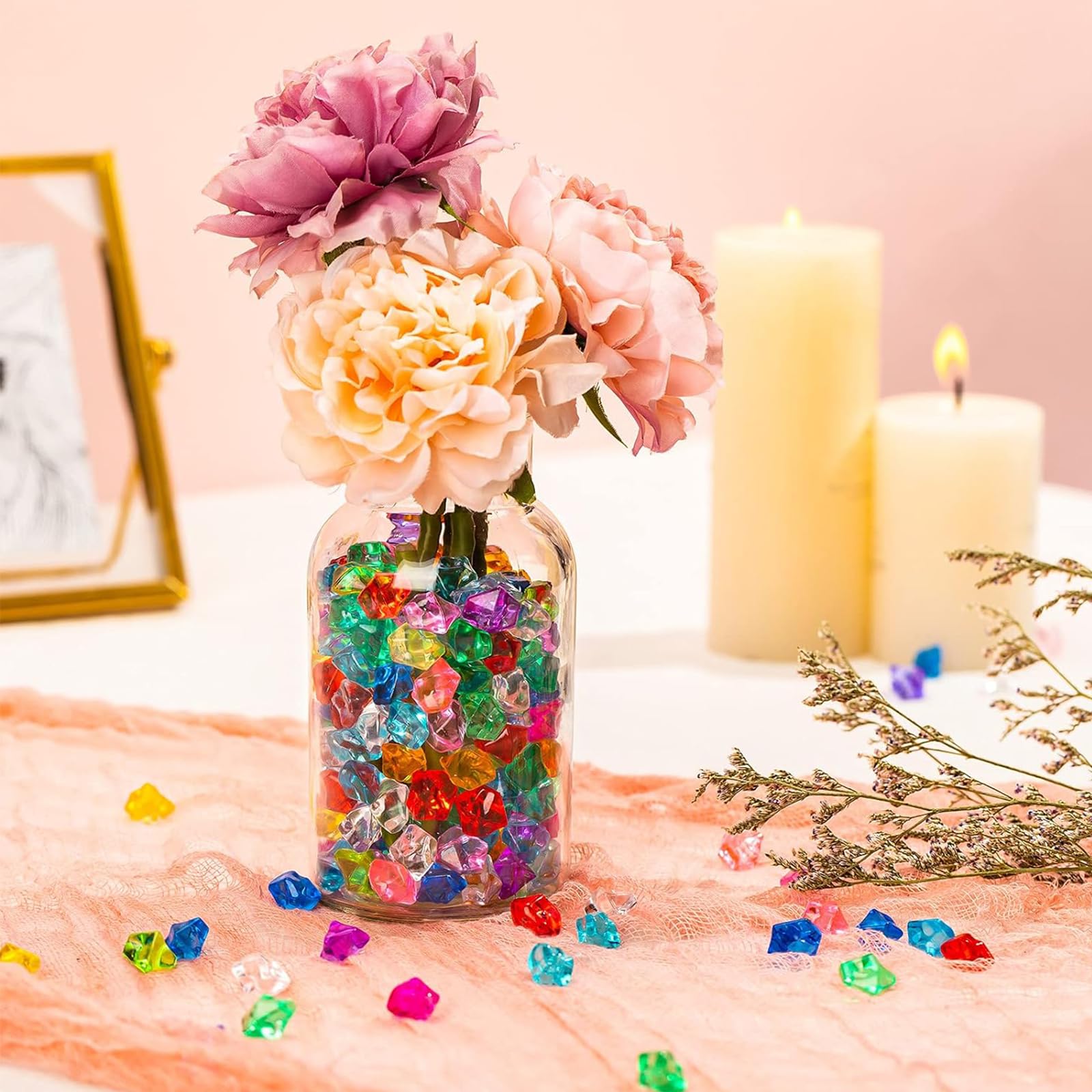 100g Edelsteine Für Kinder Mit Goldtaler - Schatzsuche Set Für Basteln & Dekoration