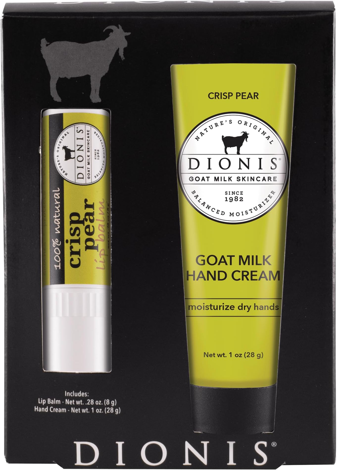 Dionis Goat Milk Crisp Pear Hand Cream and Lip Balm Set