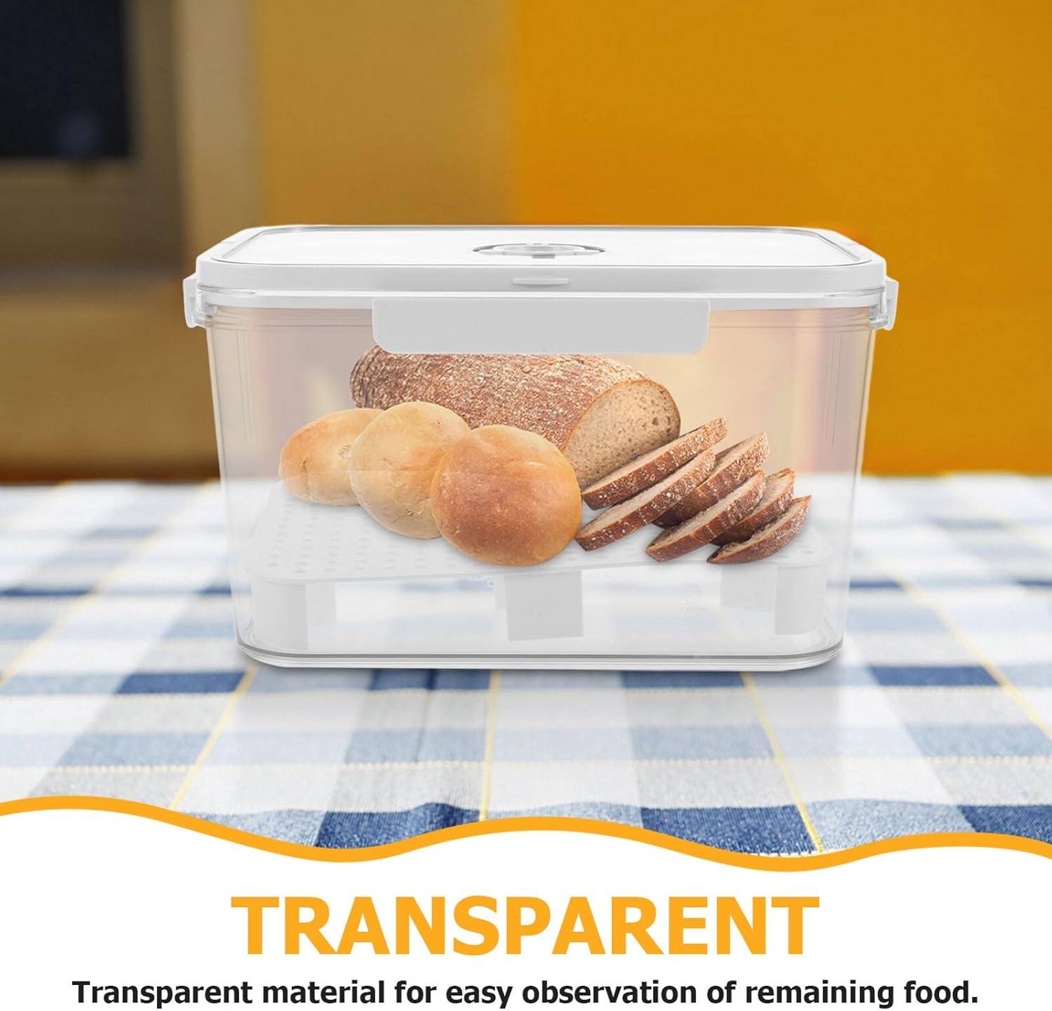 Zerodeko Bread Keeper with Handle and Time Record Airtight Large Bread Box Food Storage Container for Kitchen Countertop Organizer