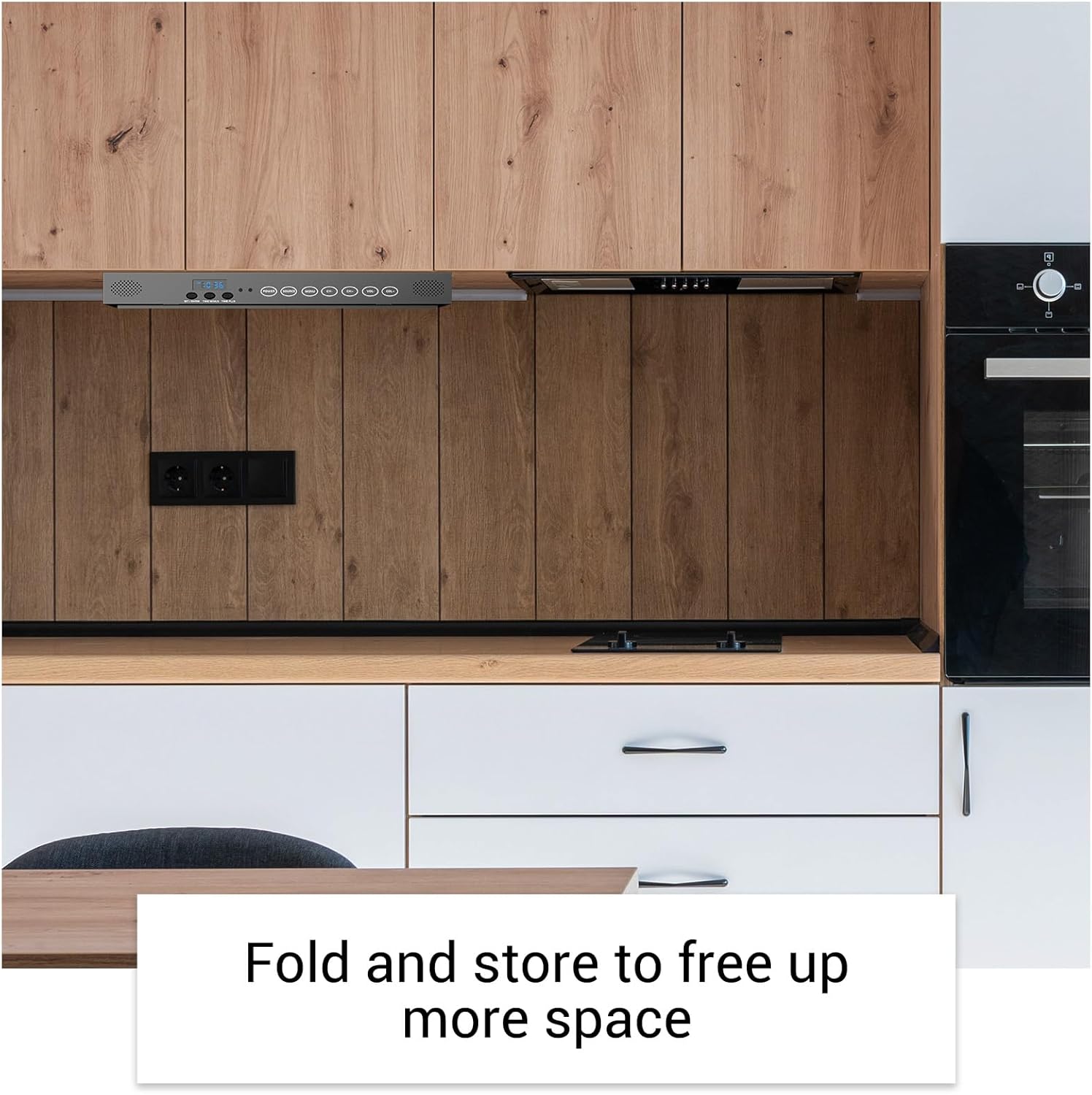 SYLVOX 15.6 inch Smart TV for Kitchen, 1080P Under Cabinet TVs, 12V Smart Google TV Rotated & Folded, Support Google Assistant WiFi Bluetooth, Small Television for Kitchen, Bedroom, RV Camper, Black