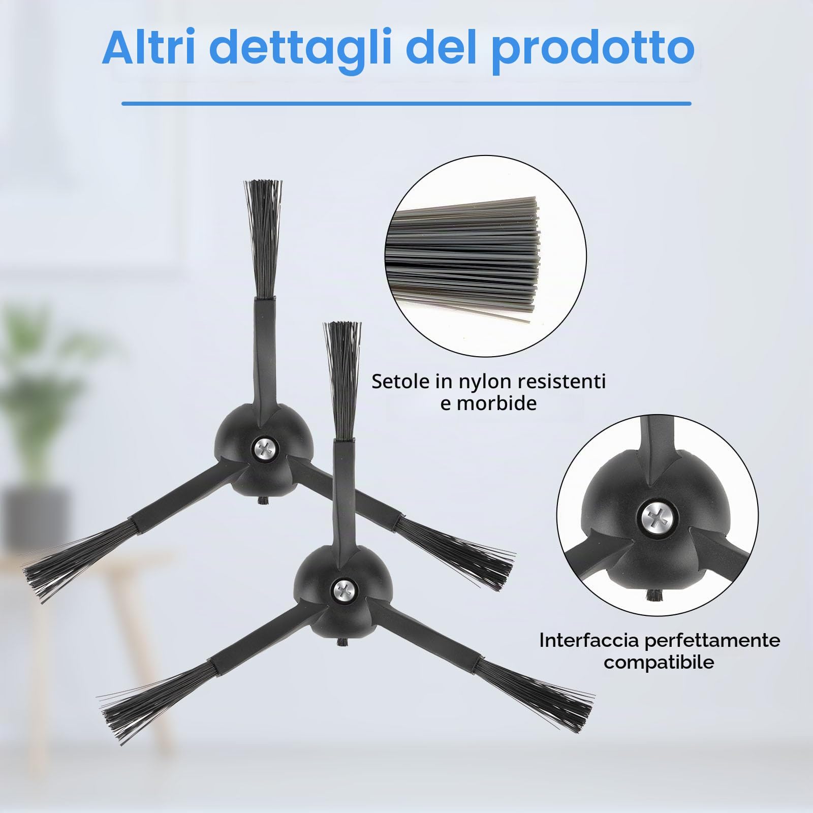 (8 Pezzi) Spazzole laterali per Roborock S8 MaxV Ultra, S8 Max Ultra, QRevo, Qrevo Pro, Qrevo S, Qrevo Master, S8 Pro Ultra, S7 MaxV Ultra, Q7 Max, Q5 Pro+, S8, S7 Series, E Series S4 S5 S6