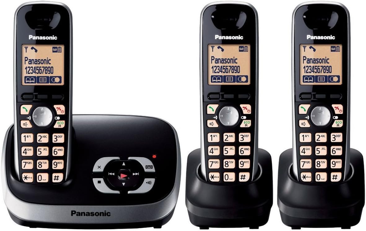 Panasonic KXTG6523EB DECT Trio Digital Cordless Phone Set with Answer