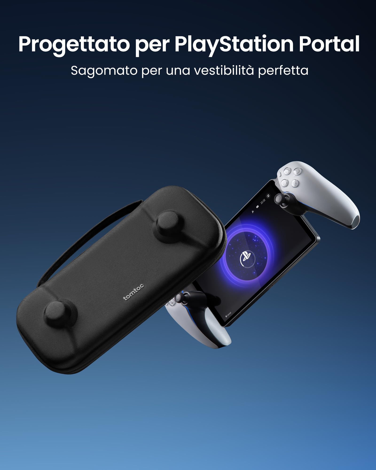 tomtoc Custodia per PS Portal Remote Player, custodia in feltro antiodore con guscio rigido, organizer portatile per cavo di ricarica e accessori, protezione di livello militare