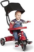 Radio Flyer 4-in-1 Stroll 'N Trike: Toddler Tricycle Stroller with UV Canopy, Foam Tires, Push Handle, Safety Harness Ages 1-5