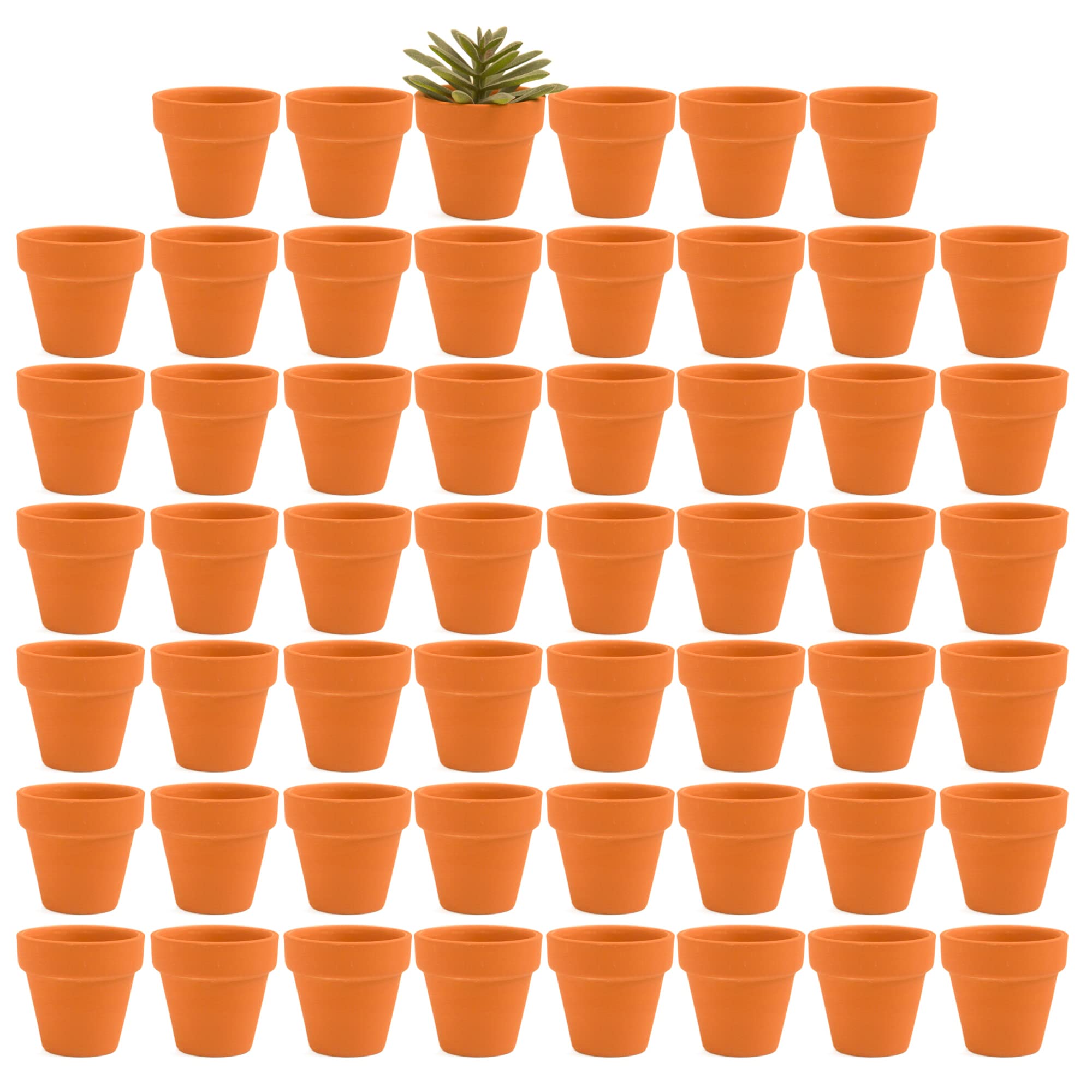 54 Pcs Small Mini Clay Pots 2.1'' Terracotta Pot Clay Ceramic Pottery Planter Cactus Flower Pots Succulent Nursery Pots- Great for Window Boxes, Cactus, Plants, Crafts, Wedding Favors