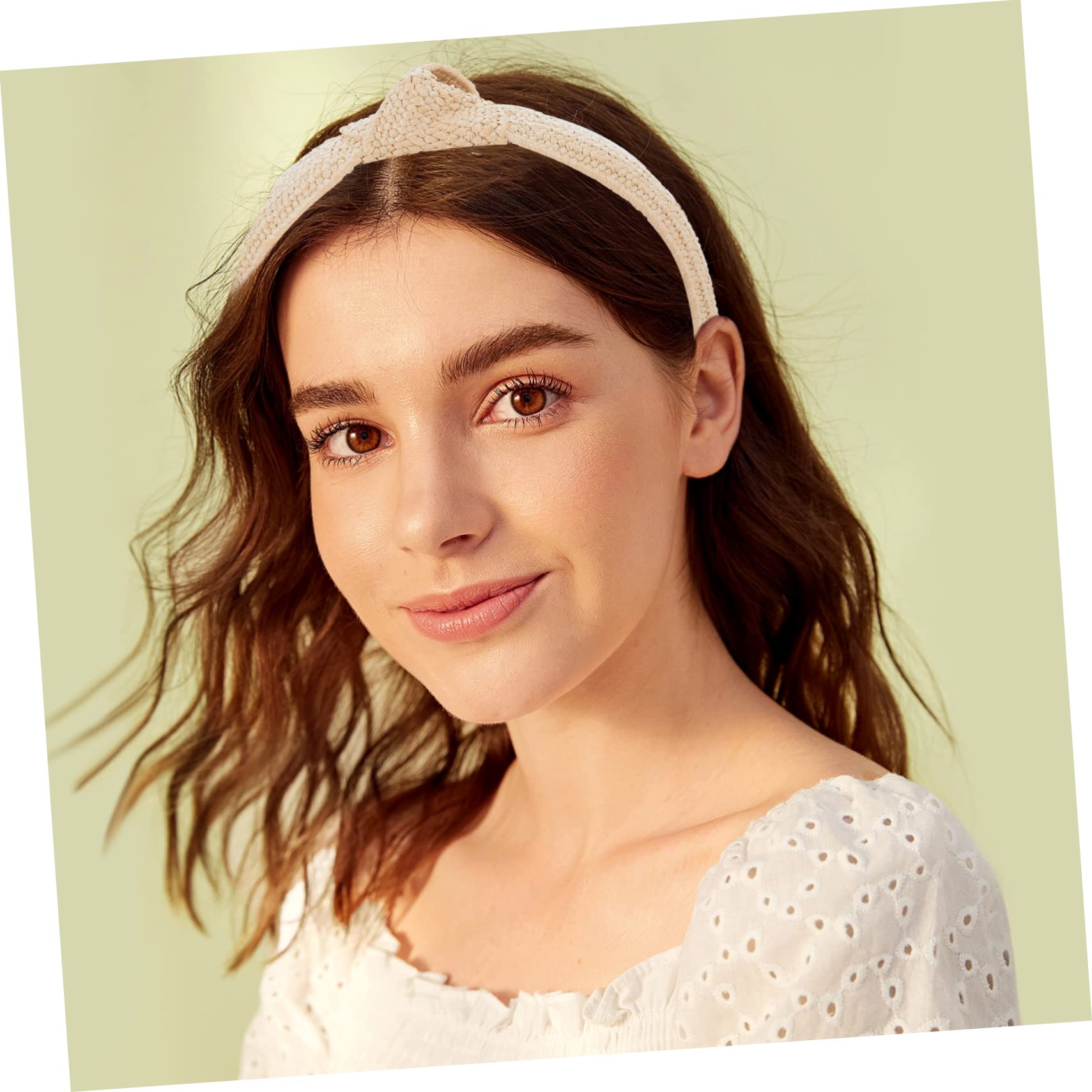 Housoutil 6pezzi Raffia Hairbands for Women Stylish Knotted Beach Headband for Festivals and Parties Hair Ornament Everyday Use Elegant Woven Hair Accessories