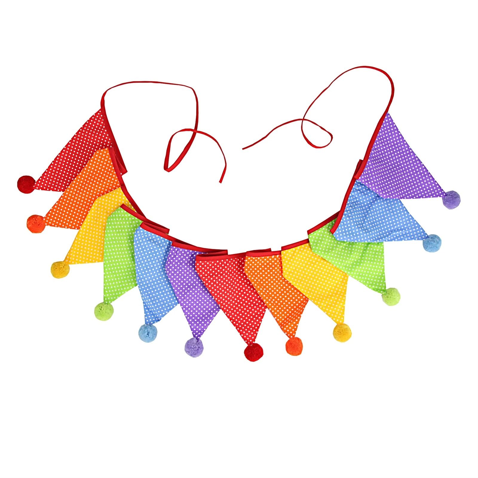 Wimpelkette für den Außenbereich, dreieckig, 3,2 m, doppellagig, Dekorationen für Hochzeiten, Geburtstage, Partys, Events – 12 bunte Flaggen