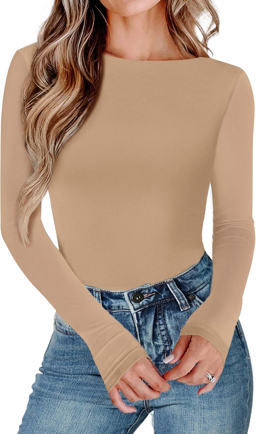 Avidlove Women Long Sleeve Body Suits Mesh Boat Neck Shapewear Bodysuit Crew Neck Leotards Going Out Tops Fall Outfits