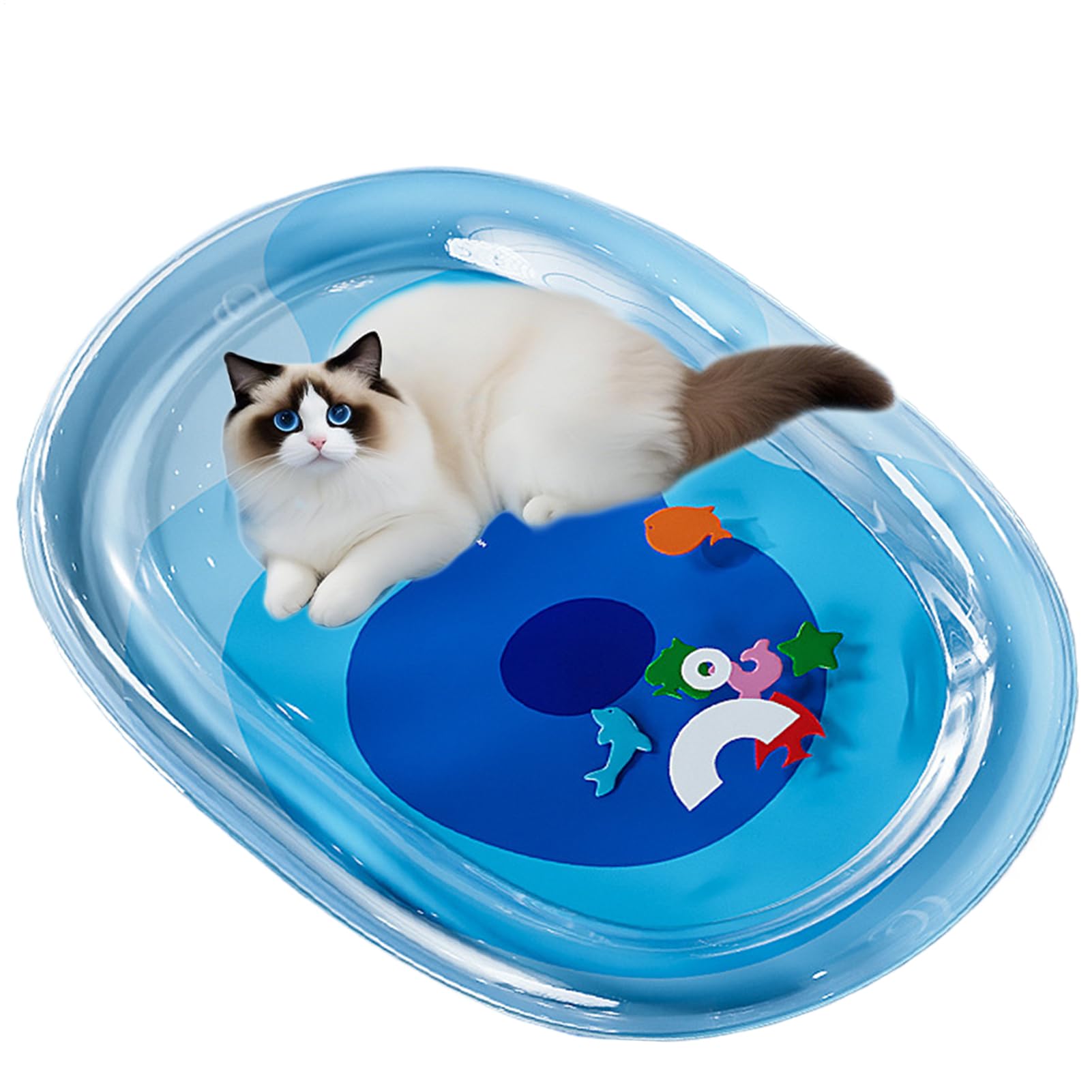 Tapis rafraîchissant pour animaux sensoriel bleu foncé 64x50 cm