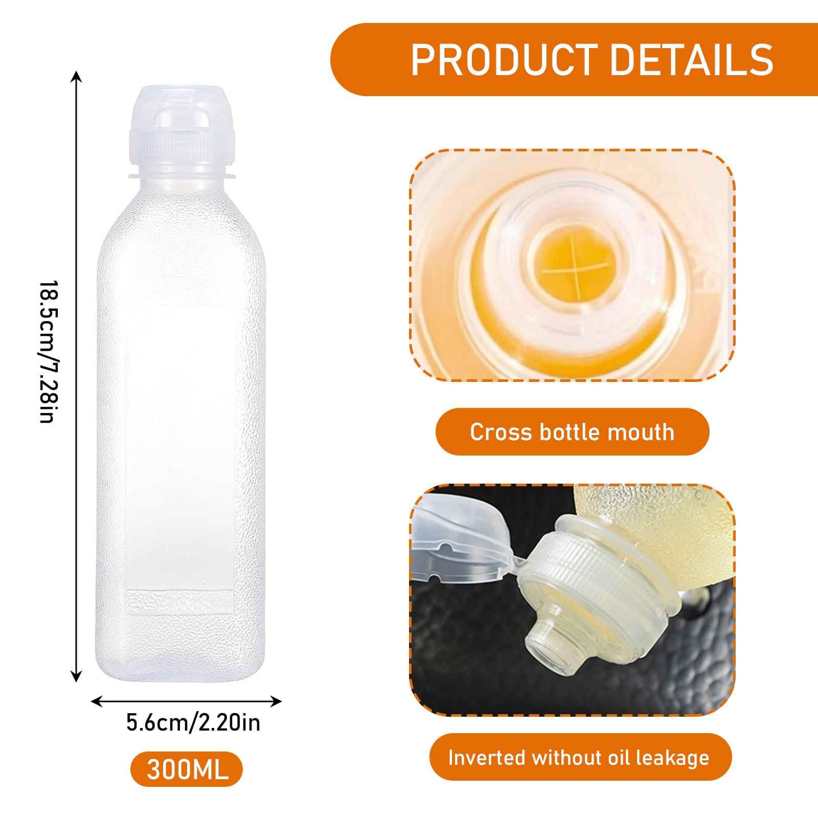 3 Piezas Botellas de Condimentos, 300ml Dispensador de Botellas de Plástico, Dispensadora de Condimentos, Botellas Dispensadoras a Prueba de Fugas para Salsa Picante, Aceite de Oliva