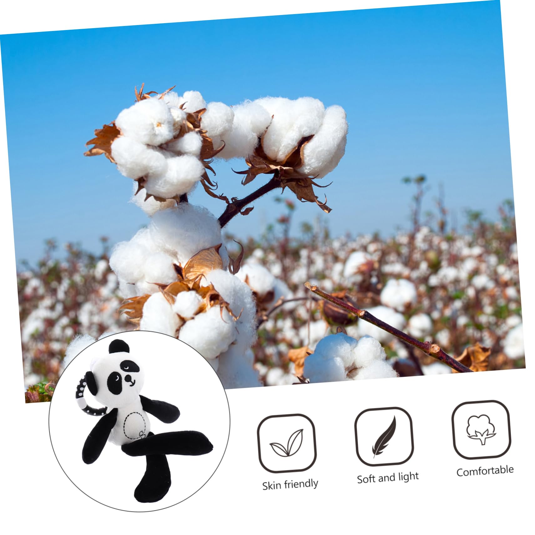 Abaodam 1Pc Rattle for Cartoon Panda Design Playtime Doll Soft and Engaging Rattle for Interactive Crawling and Early Development