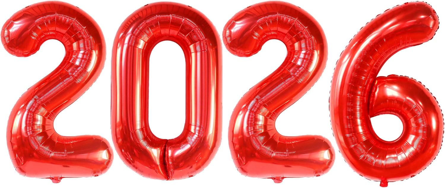 Red Graduation Decorations 2026 | Giant, 42 Inch, Foil 2026 Graduation Balloons Class of 2026 Decorations | Red 2026 Balloons Number, Graduation Party Decorations | Prom Decorations 2026, Katchon