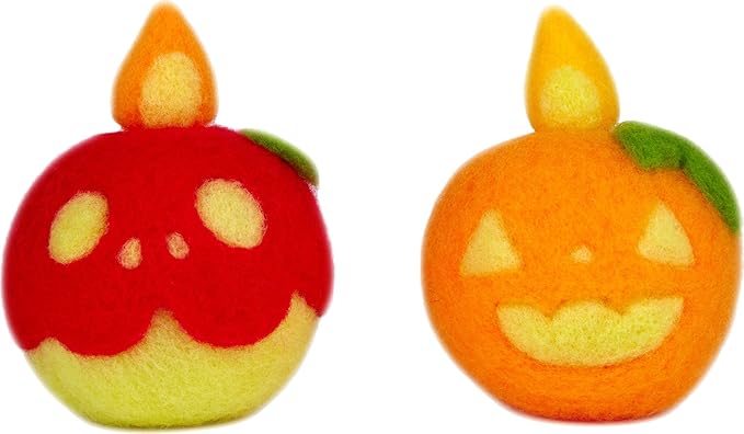 Amazon ハマナカ フェルトキット Needle Acrylic Felt Halloween かぼちゃとりんごのロウソクおばけ H441 473 羊毛フェルト 通販