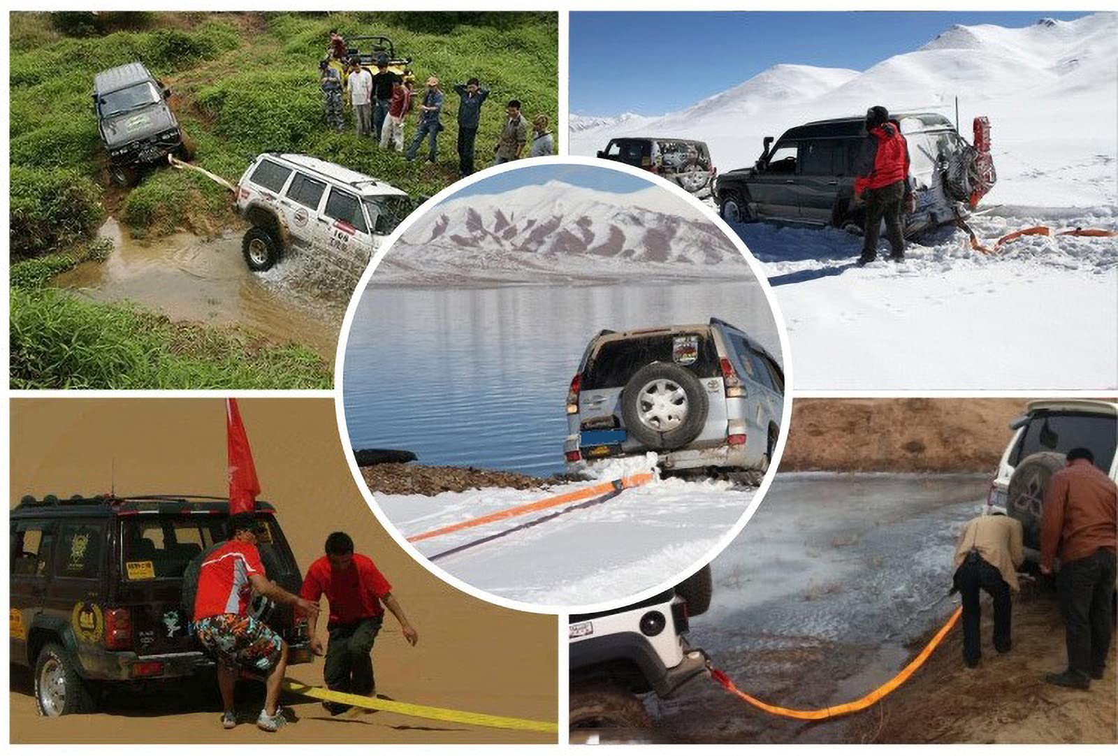 Cuerda de Remolque, Cinturón de Remolque Correa de Remolque para Automóvil Cinturón de Remolque Resistente 4X4 con 2 Ganchos de Seguridad para Equipo de Rescate de Remolque de Camión/15T/5M