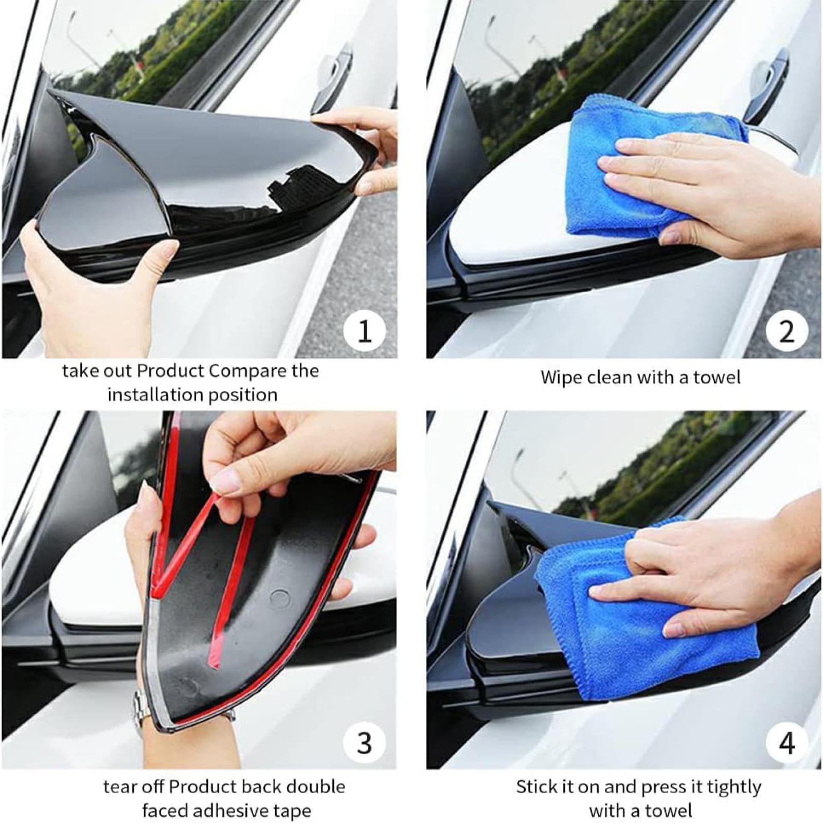NAKEAH Copri Specchietto Retrovisore per Accent 2018 Copri specchietto retrovisore per Auto in Fibra di Carbonio