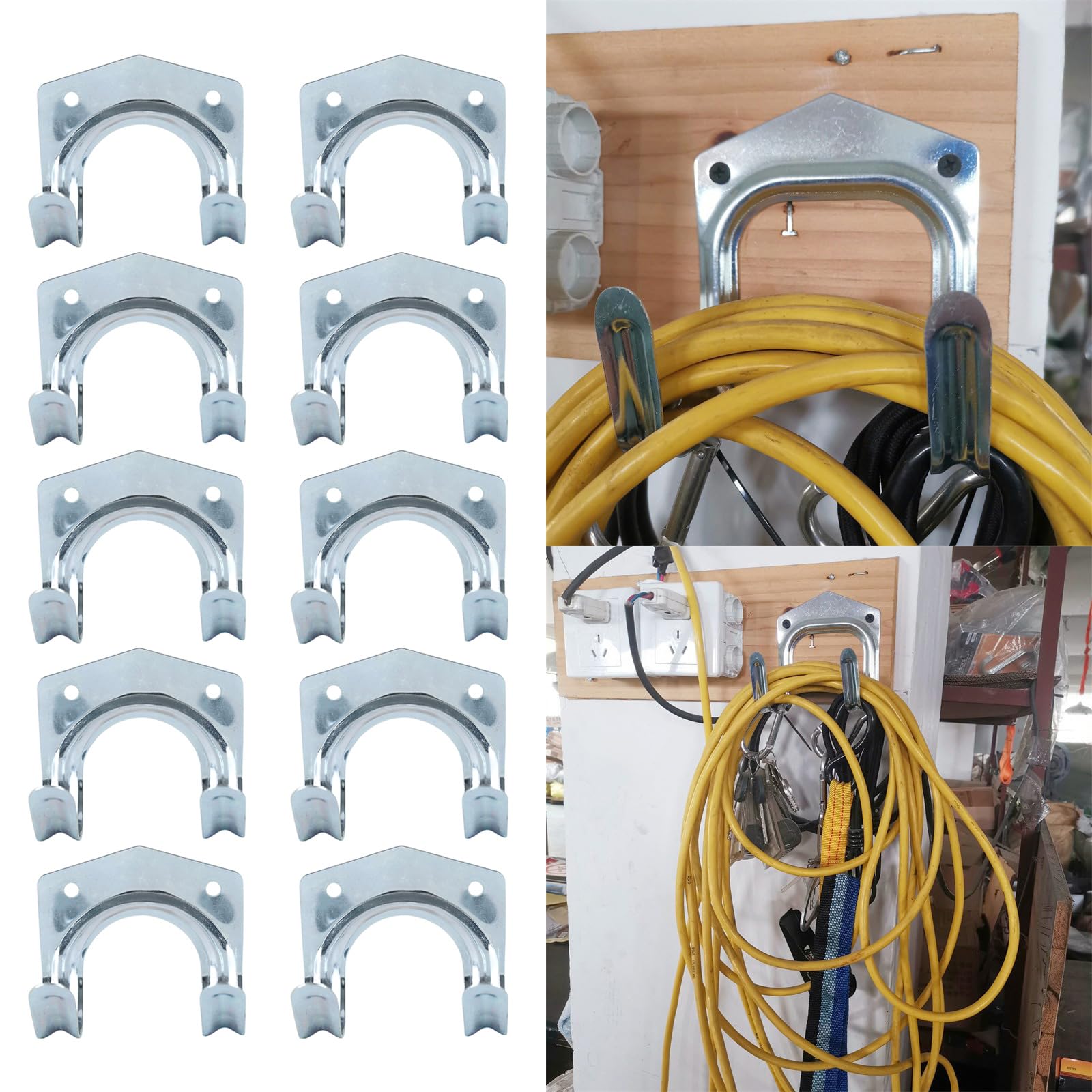 Heavy Duty High Load Bearing Wall Mounted Storage Hooks For Warehouse Garages Sheds Offices Workshop & Garden Tools