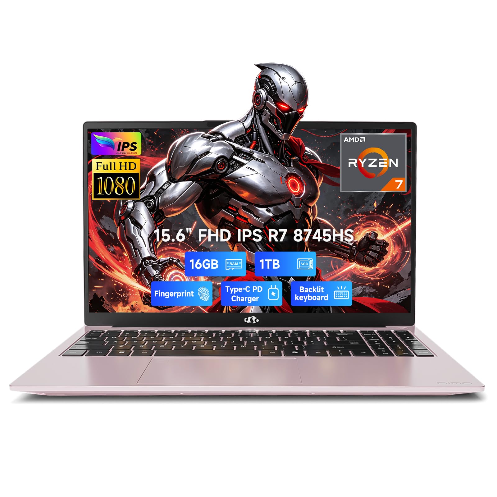 15.6" AI Laptop | 2026-2027 AMD Ryzen 7 8745HS 16GB DDR5 5600MHz 1TB SSD