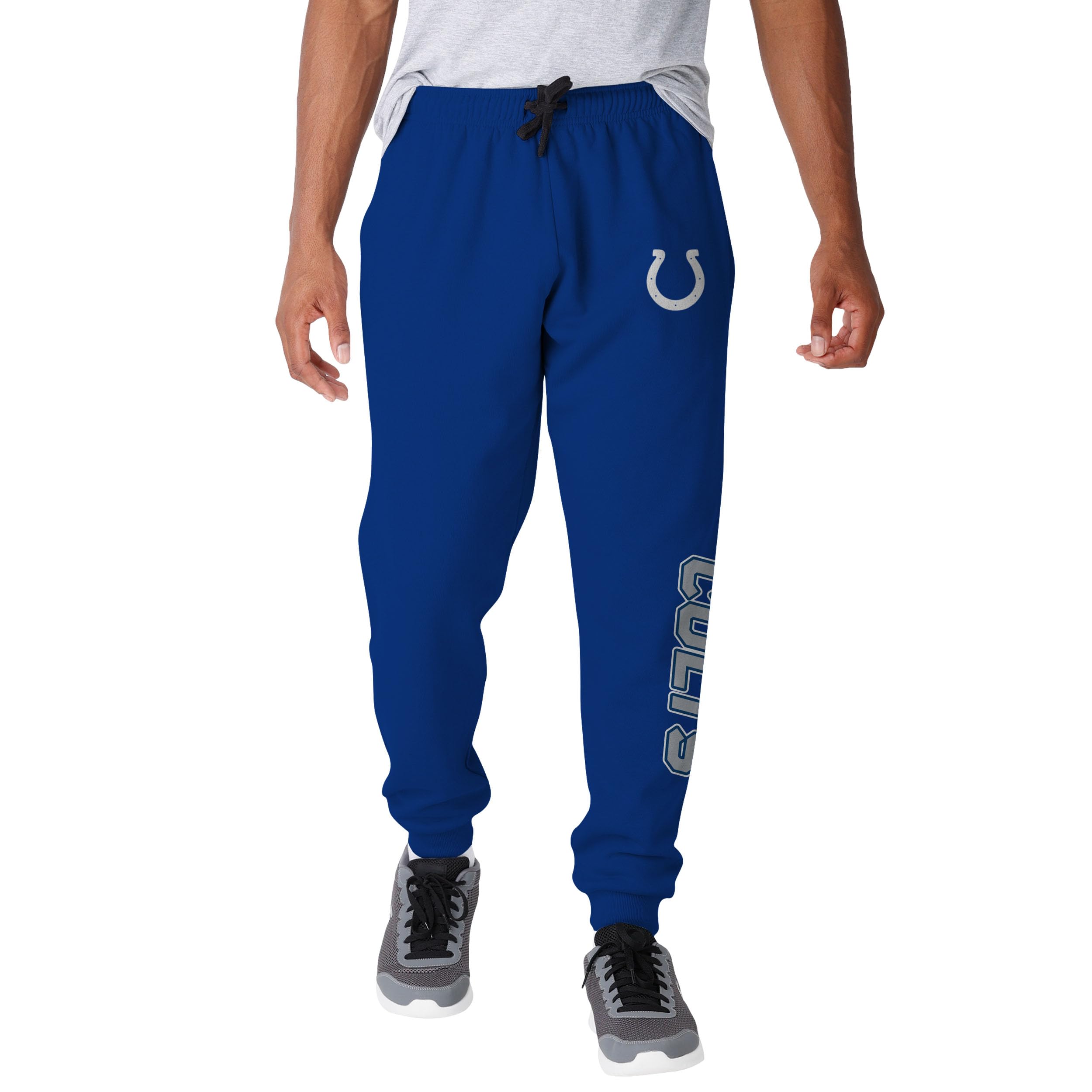 FOCO NFL Men's Officially Licensed Team Color Primary Logo Prime Time Football Sweatpants Joggers Pants, Indianapolis Colts, Small