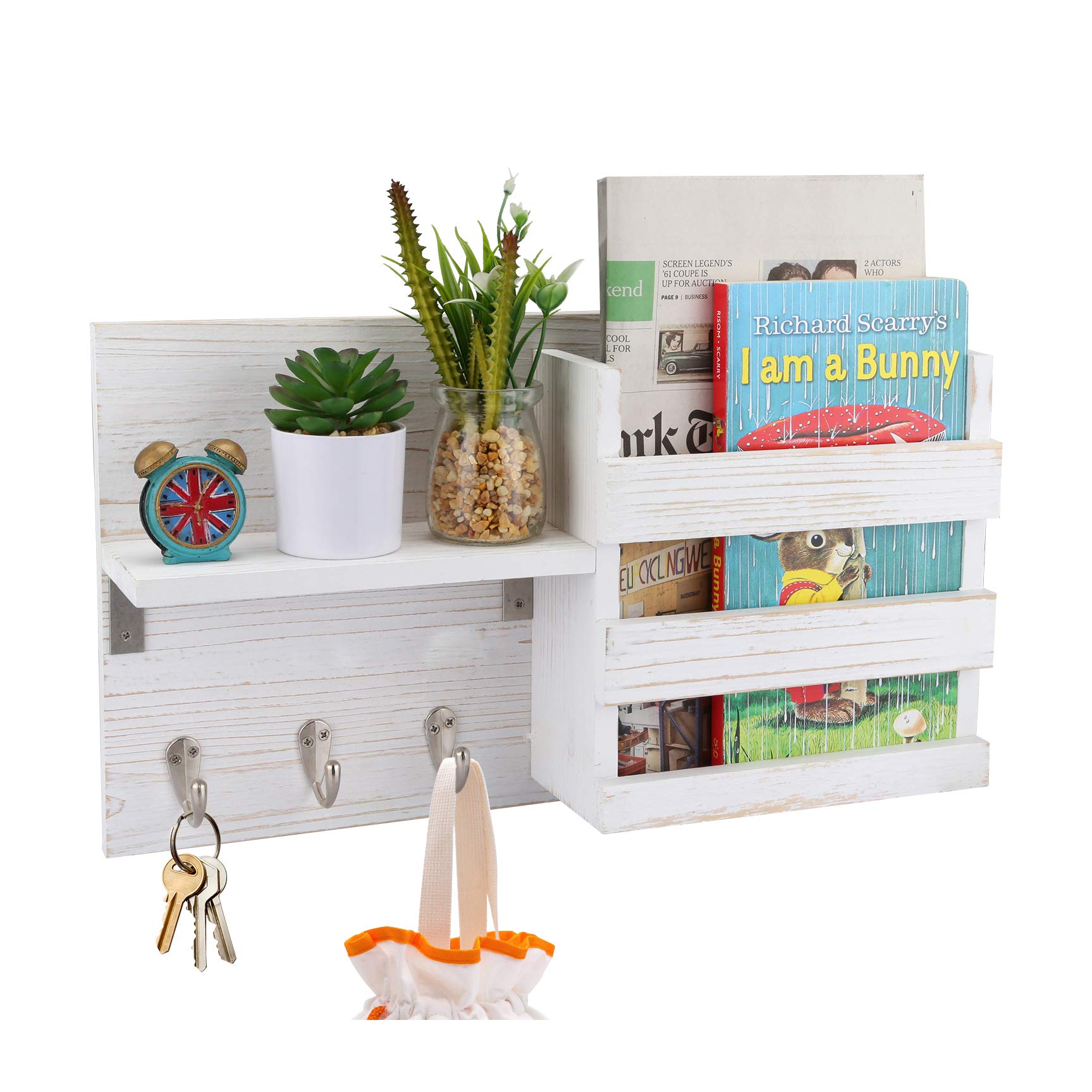 Buy Eitida Wall Entryway Storage Organizer and Mail Basket with 3 Key