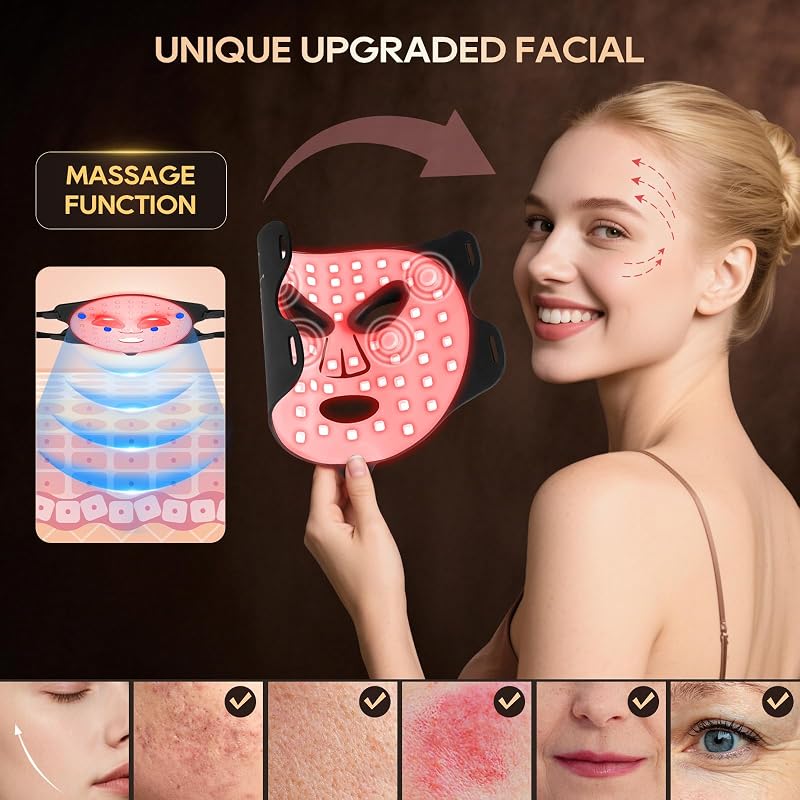 Morfone Red Light Therapy Mask for Fcae，4 Modes, Infrared Skin Care Device image 3