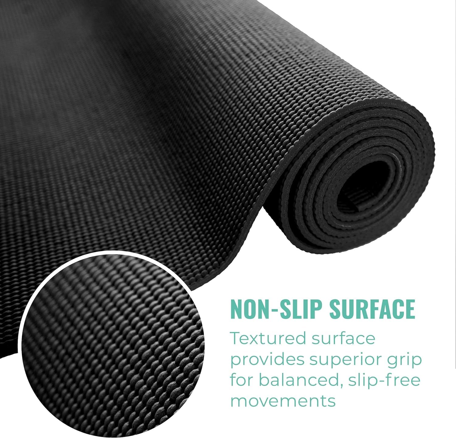 Paquete de 12 esterillas de yoga clásicas con correa de transporte, 172.7 cm x 61.0 cm, tapete de ejercicio antideslizante, tapete de gimnasio de 4 mm de grosor, tapetes de yoga no tóxicos