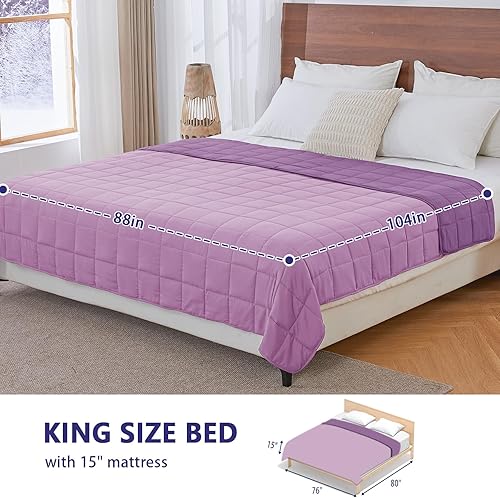 Vista 9 de yescool - Manta con peso, 10 libras, fresca, transpirable, con cuentas de cristal prémium, lavable a máquina, para dormir, 90-110 libras, 41 x 60