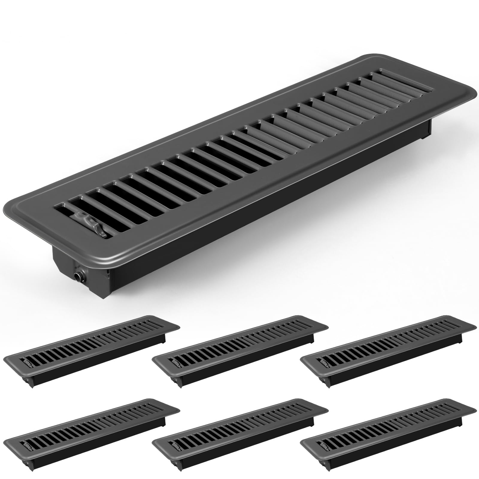 Tandefio 6 Pcs 2" x 12" Floor Register Vent Covers Metal Heat Vent ...