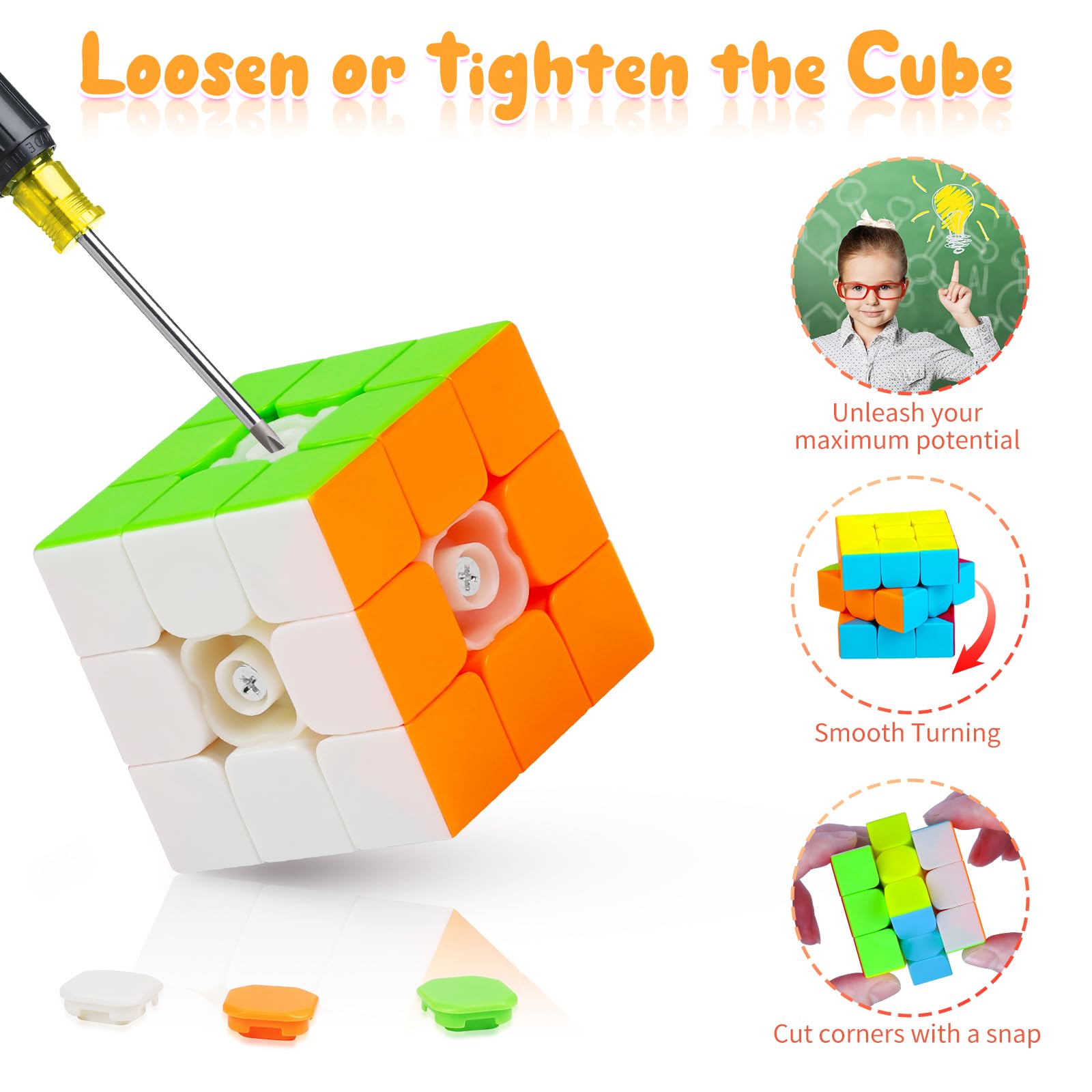 Coolzon Speed Puzzle Cube Set, Set di Cubo Magico 2x2 3x3 4x4 Pyraminx Fenghuolun, Axis Skewb Magic Puzzle Cube Regali per Bambini Adulti, 6 Packs
