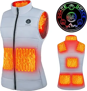 DOACE Heated Vest for Women and Men, Smart Electric Heating Vest Rechargeable, Battery Not Included