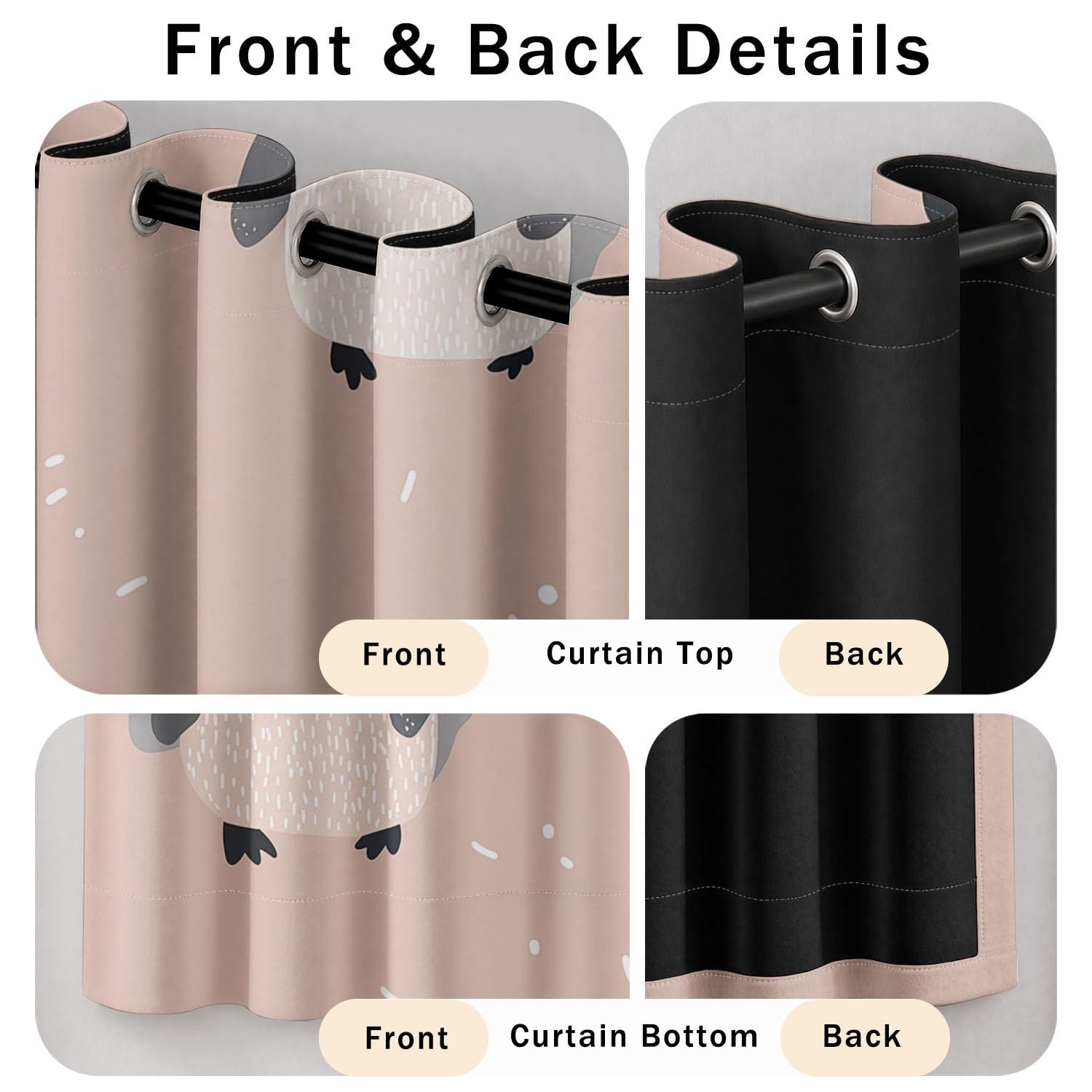 Generisch Süße Pinguine, Winterliche Polartier-Grafik Vorhänge Blickdicht 215 x 140 cm | Gardinen 2er Set - Ästhetisch Sanfter Cartoon, Soft-Nordisch - Verdunkelungsvorhänge für