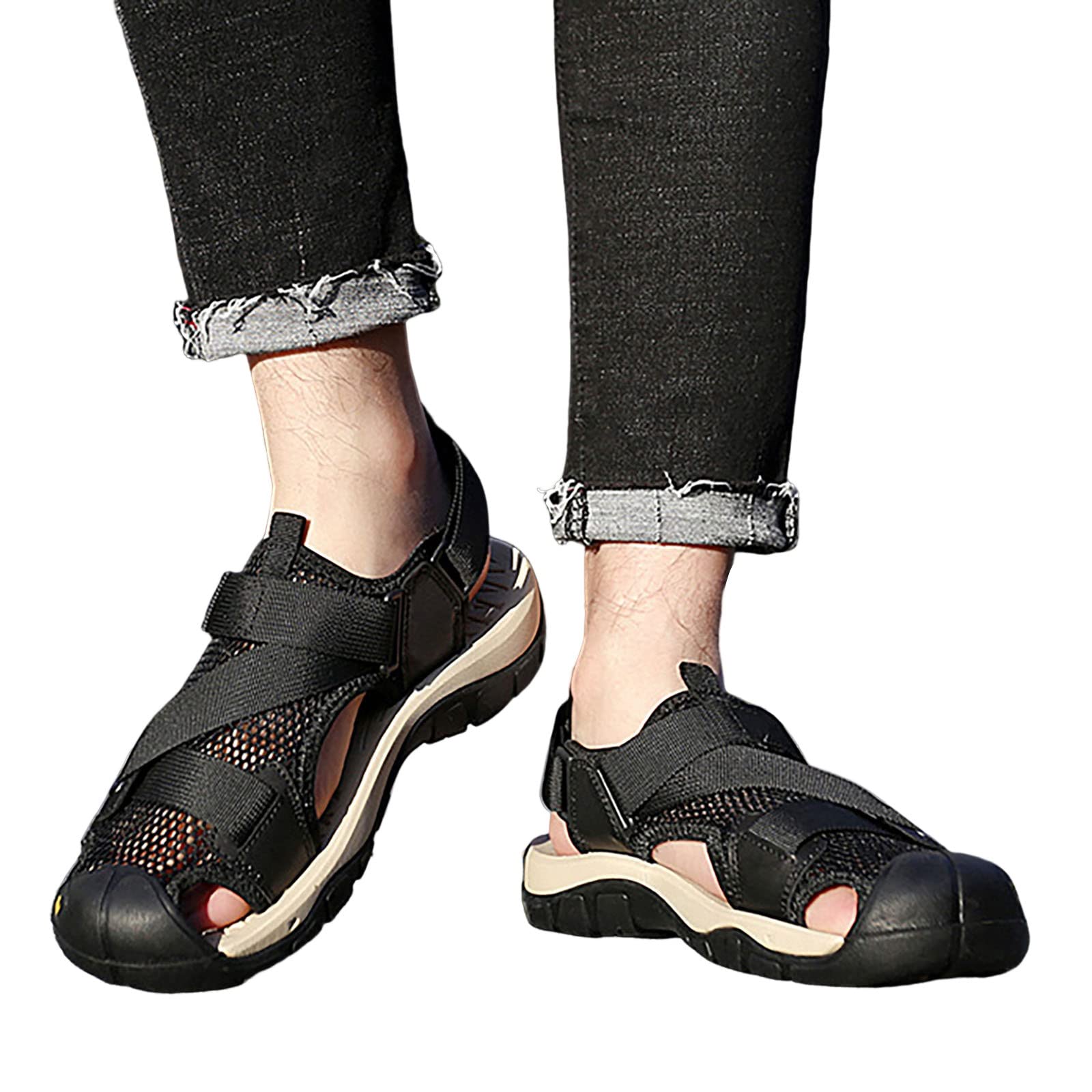 Generisch Sandalias de trekking para hombre, sandalias de trekking, sandalias de piel con cierre de , sandalias deportivas y al aire libre, sandalias de senderismo, sandalias de verano, sandalias de