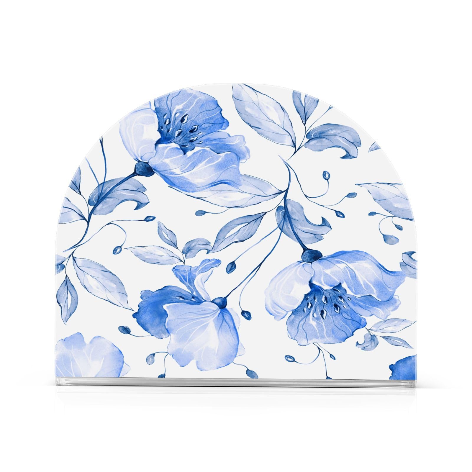 Seamless Spring Flowers Leaves Napkin Holder Acrylic for Kitchen Dining Table Napkins Paper Dispenser for Kitchen Restaurant Farmhouse Dinner Outdoor Home Decor