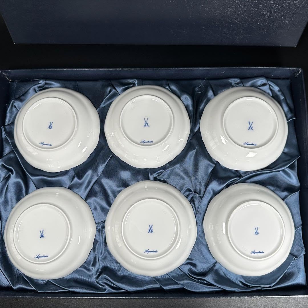 Meissen マイセン 歴代双剣マーク小皿 Aqualinla アクアティンタ Amazon | マイセン 歴代双剣プレートアクアティンタ小皿 6枚