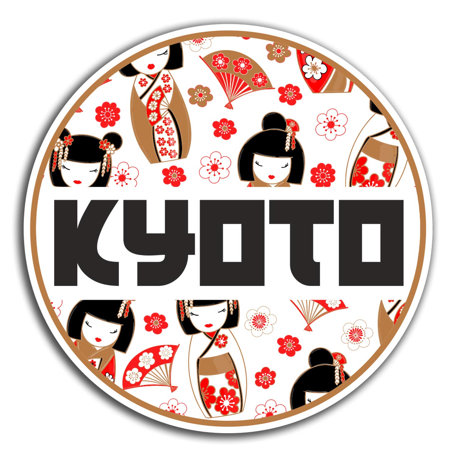 Destination Vinyl Ltd Multi 2 X 10Cm Kyoto Japan Vinyl Stickers - Fun Travel Sticker Laptop Luggage #32537 (10Cm Wide)