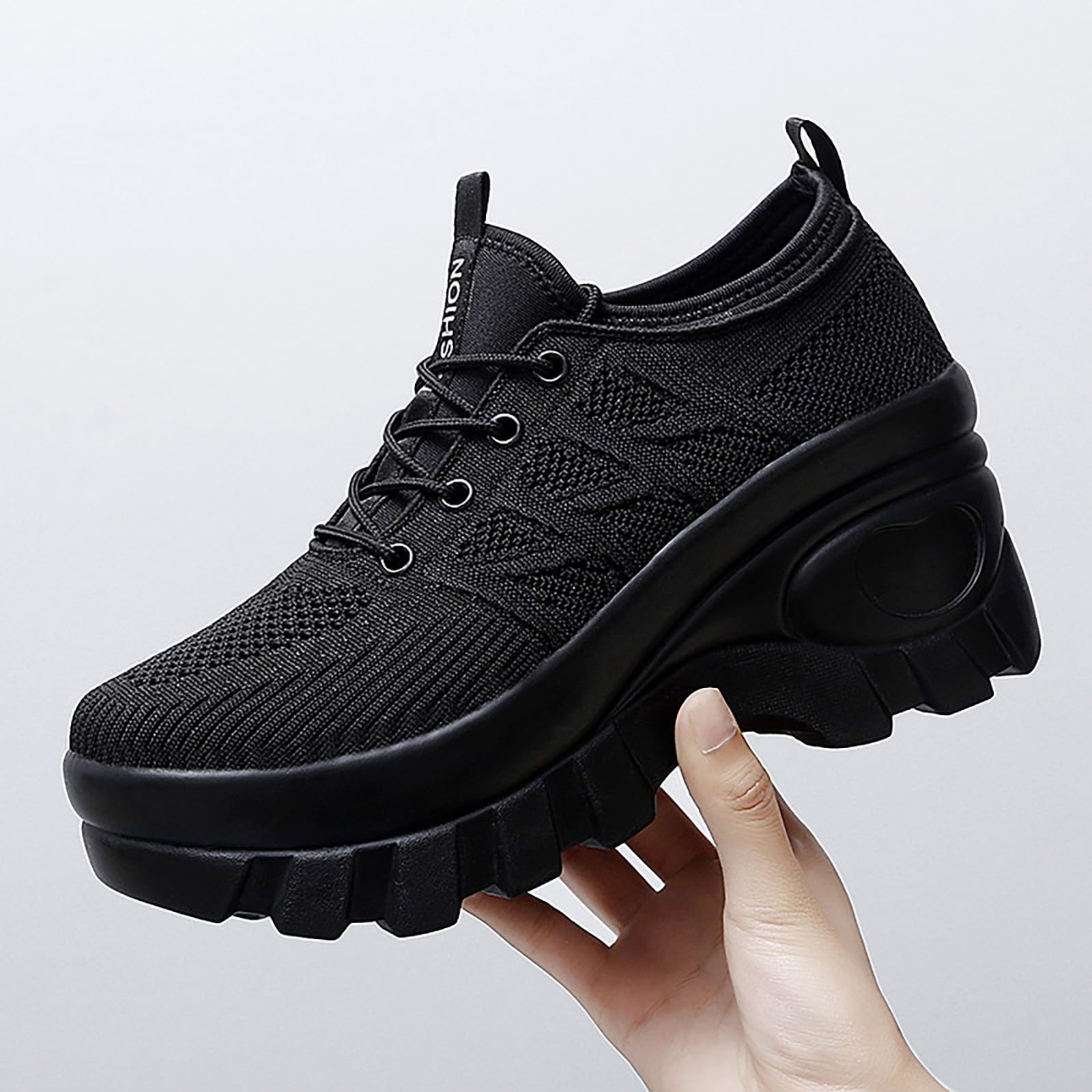 Scarpe Comode per Camminare Leggere Sneakers Platform Donna Eleganti | Tennis Camminata in Tomaia Maglia per Passeggiata Invernale Scarpe Ginnastica Concezione Ergonomica Pelle Sintetica