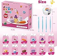 Vista 2 de Arcilla de modelado Air Dry para niños, 12 manualidades de postres modelo mágico, kits de arcilla con herramientas de escultura y tutoriales, Kit