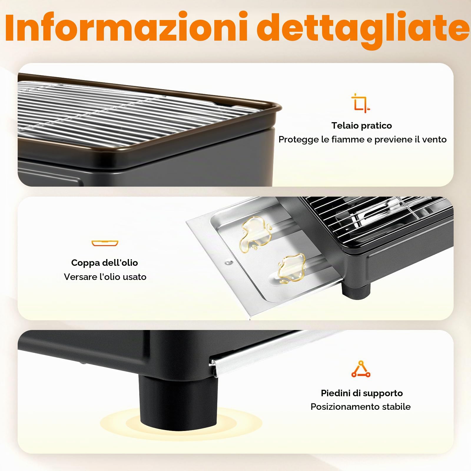 Barbecue a gas portatile da campeggio, piccolo grill da tavolo a gas con dispositivo di protezione da sovrapressione e dispositivo di accensione