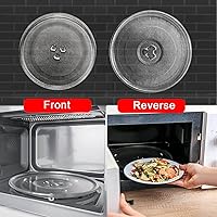 Vista 5 de Plato giratorio transparente de vidrio para microondas, placa de vidrio para microondas con acoplador y anillo giratorio de microondas, bandeja